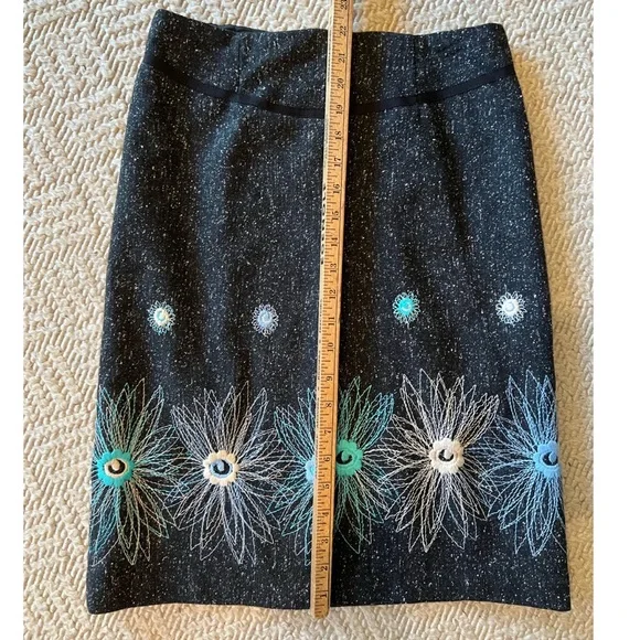 Anthropologie Beth Bowley Floral Embroidered Skirt -2 - Picture 7 of 10